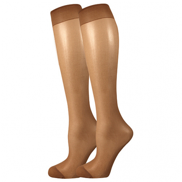Podkolenky dámské Lady B NYLON knee-socks 20 DEN 2 páry - středně hnědé, 35-41
