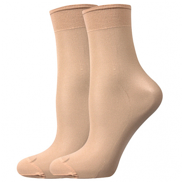 Ponožky dámské silonkové Lady B NYLON socks 20 DEN 2 páry - světle béžové, 35-41