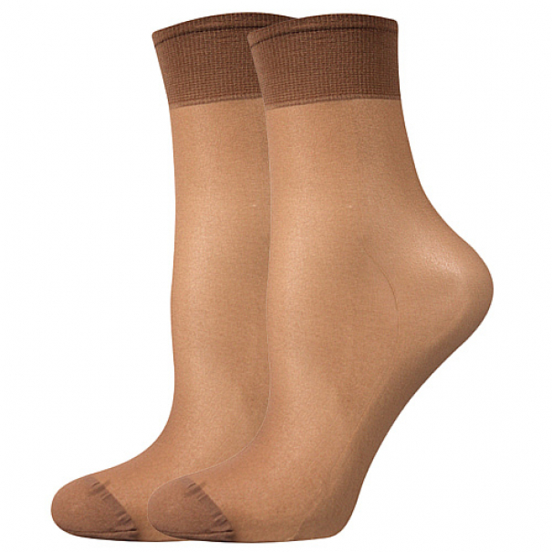 Ponožky dámské silonkové Lady B NYLON socks 20 DEN 2 páry - tmavě hnědé, 35-41