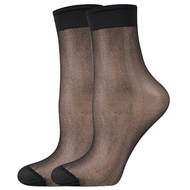 Ponožky dámské silonkové Lady B NYLON socks 20 DEN 2 páry - černé, 35-41