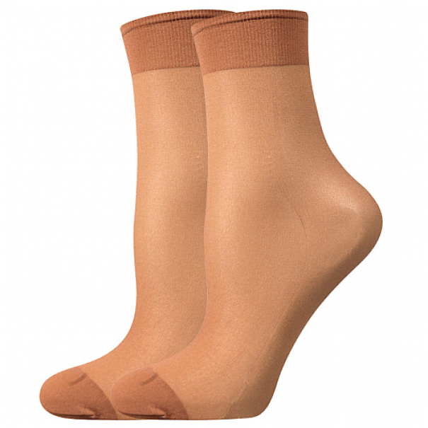 Ponožky dámské silonkové Lady B NYLON socks 20 DEN 2 páry - světle hnědé, 35-41