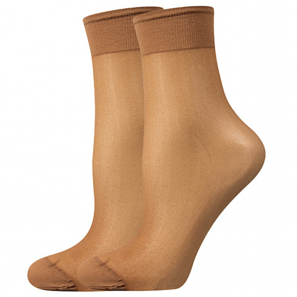 Ponožky dámské silonkové Lady B NYLON socks 20 DEN 2 páry - hnědé, 35-41