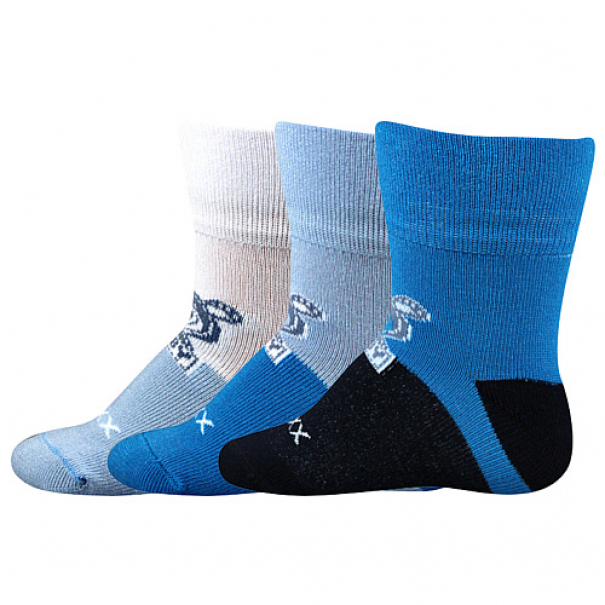 Ponožky dětské Voxx Sebík 3 páry (světle modré, modré, tmavě modré), 18-20