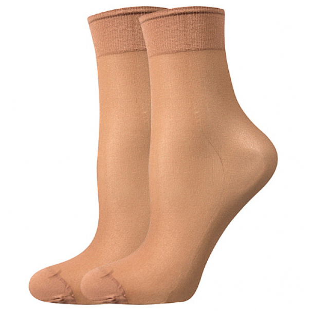Ponožky dámské silonkové Lady B NYLON socks 20 DEN 2 páry - tmavě béžové, 35-41