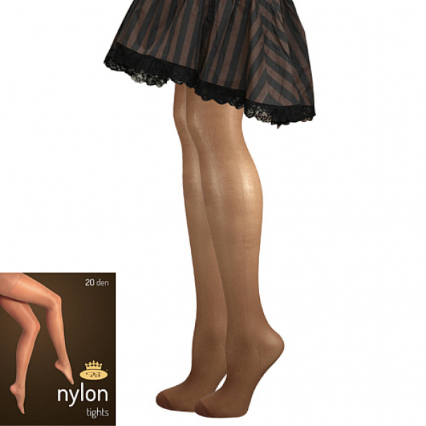 Punčochové kalhoty Lady B NYLON tights 20 DEN - tmavě hnědé, L