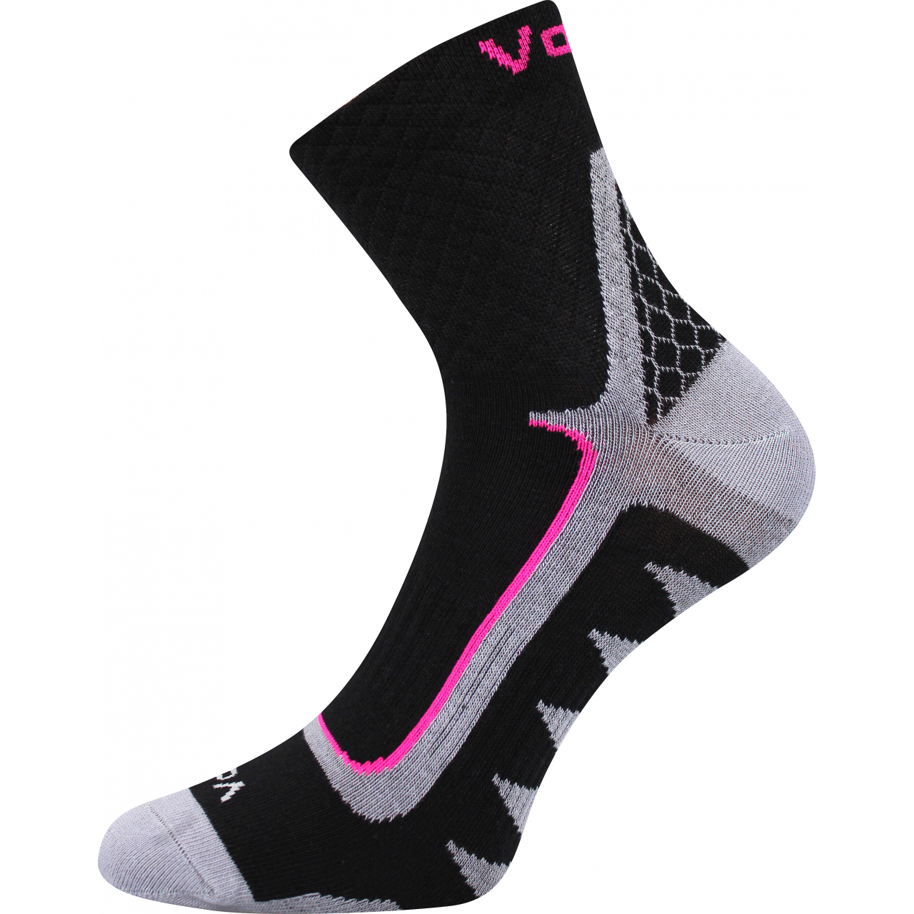 Ponožky sportovní unisex Voxx Kryptox - černé-růžové, 35-38