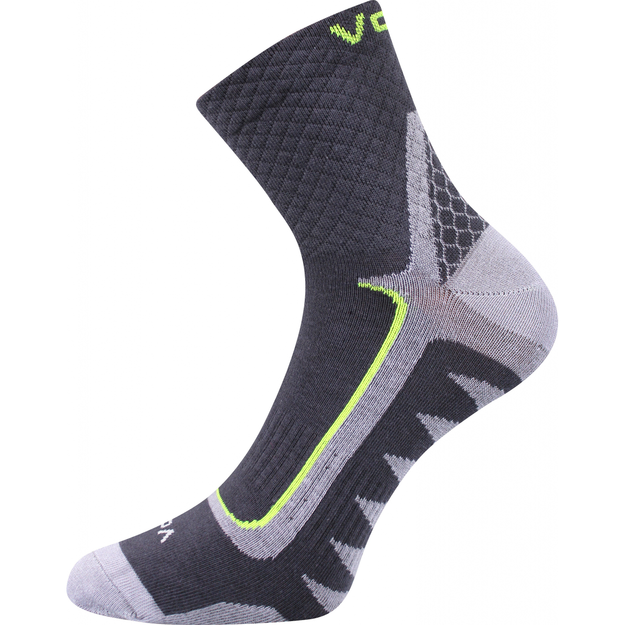 Ponožky sportovní unisex Voxx Kryptox - šedé-žluté, 35-38