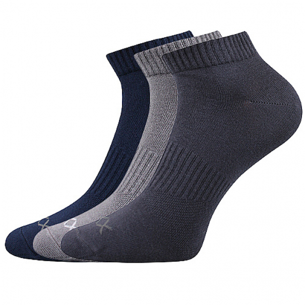 Ponožky unisex klasické Voxx Baddy A 3 páry (modré, šedé, černé), 35-38