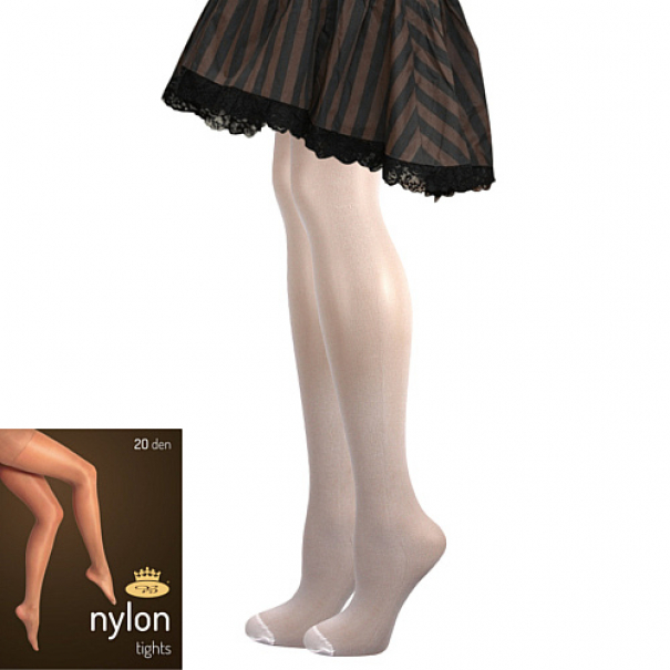 Punčochové kalhoty Lady B NYLON tights 20 DEN - bílé, L