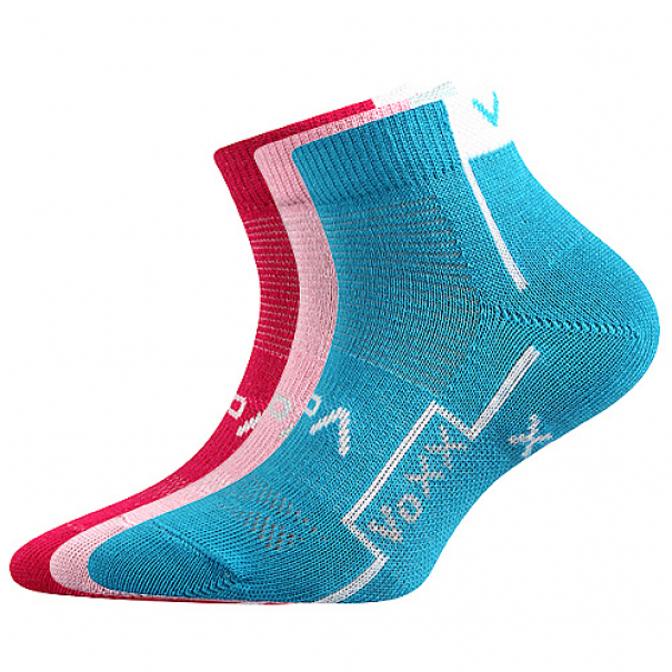 Ponožky dětské Voxx Katoik 3 páry (tmavě růžové, růžové, modré), 30-34