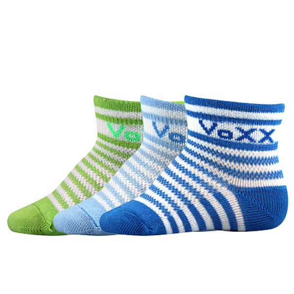 Ponožky dětské Voxx Fredíček 3 páry (zelené, světle modré, modré), 14-17