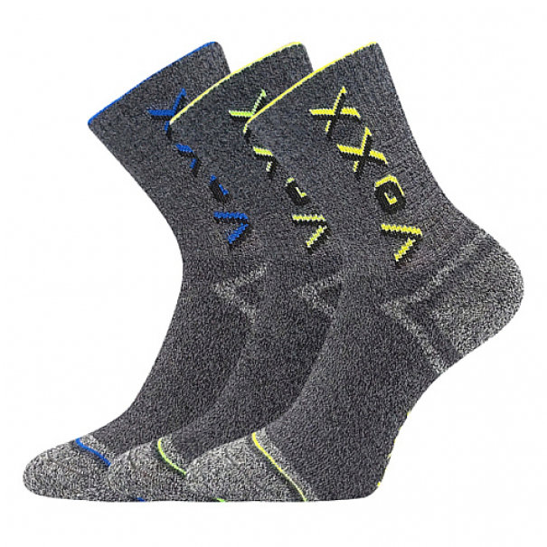 Ponožky dětské Voxx Hawkik 3 páry (šedé-modré, 2x šedé-žluté), 30-34