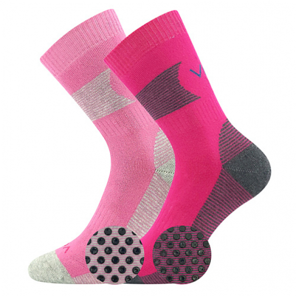 Ponožky dětské Voxx Prime ABS 2 páry (tmavě růžové, růžové), 25-29