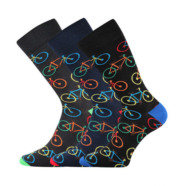 Ponožky unisex klasické Lonka Wearel 014 Kola 3 páry (modré, zelené, červené), 35-38