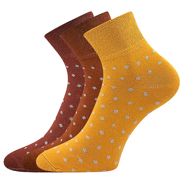 Ponožky dámské klasické Boma Jana 43 3 páry (hnědé, tmavě hnědé, žluté), 35-38