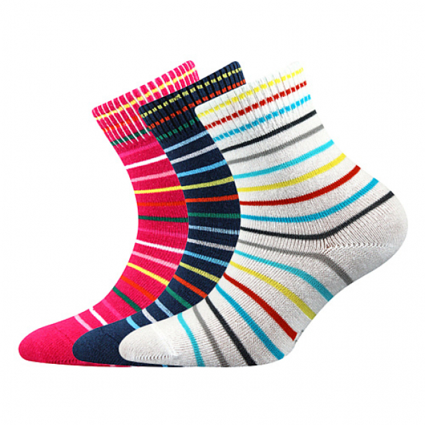 Ponožky dětské Boma Ruby 3 páry (červené, černé, bílé), 14-17