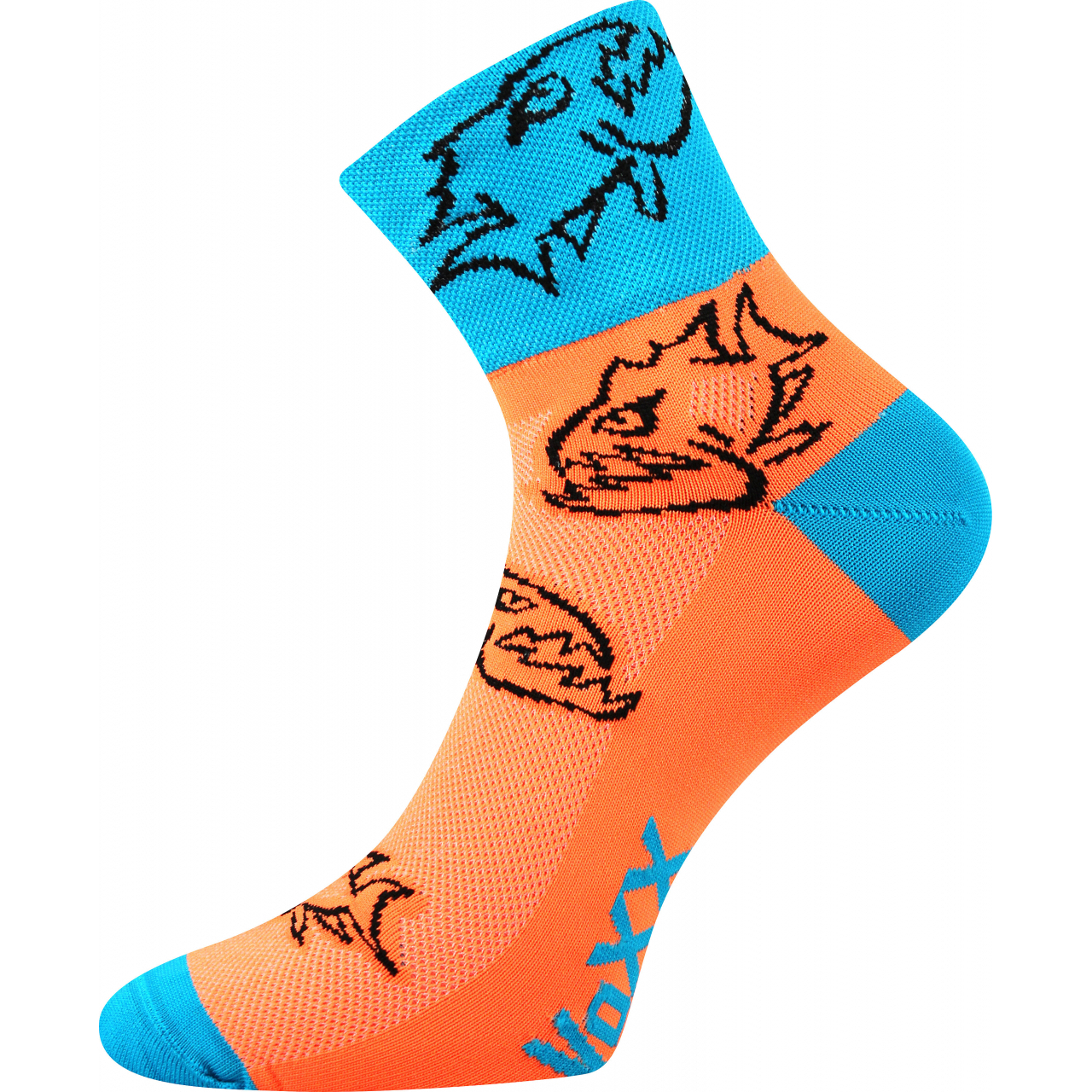 Ponožky sportovní unisex Voxx Ralf X Ryby - oranžové-modré, 39-42