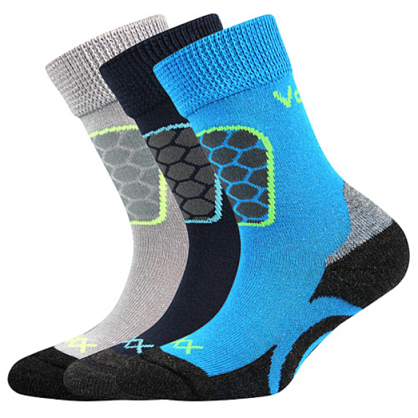 Ponožky dětské sportovní Voxx Solaxik 3 páry (modré, šedé, černé), 25-29