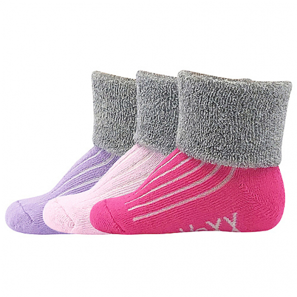 Ponožky dětské Voxx Lunik 3 páry (fialové, růžové, tmavě růžové), 14-17
