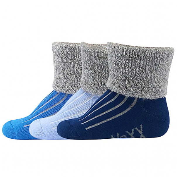 Ponožky dětské Voxx Lunik 3 páry (světle modré, modré, tmavě modré), 14-17