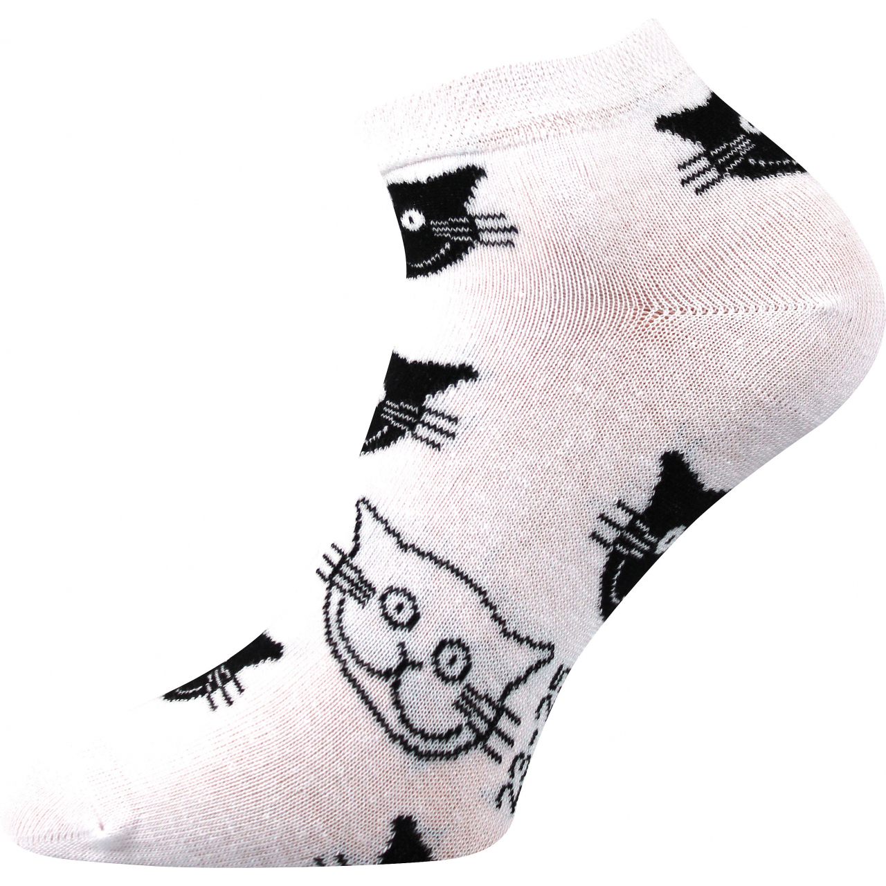 Ponožky dámské klasické Boma Piki 52 Kočky - bílé, 35-38