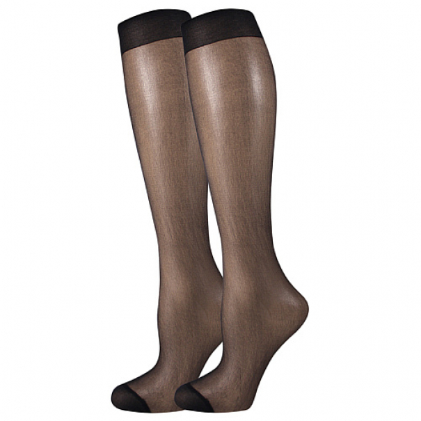Punčochové podkolenky Lady B NYLON knee-socks v sáčku 20 DEN 2 páry - černé, 35-41