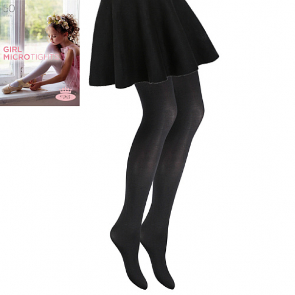 Punčochové kalhoty Lady B GIRL MICRO tights 50 DEN - černé, 110/116