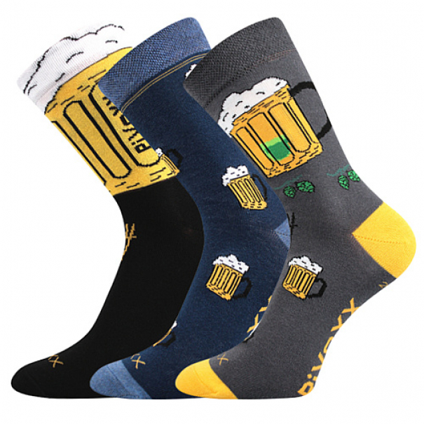 Ponožky pánské Voxx PiVoXX Pivo5 3 páry (světle šedé, tmavě šedé, černé), 43-46