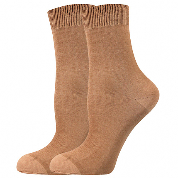Punčochové ponožky Lady B COTTON socks 60 DEN - béžové, 35-38