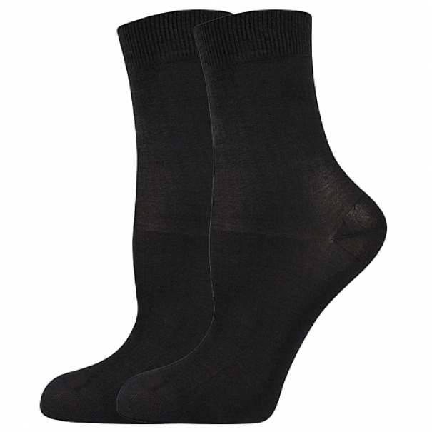 Punčochové ponožky Lady B COTTON socks 60 DEN - černé, 35-38