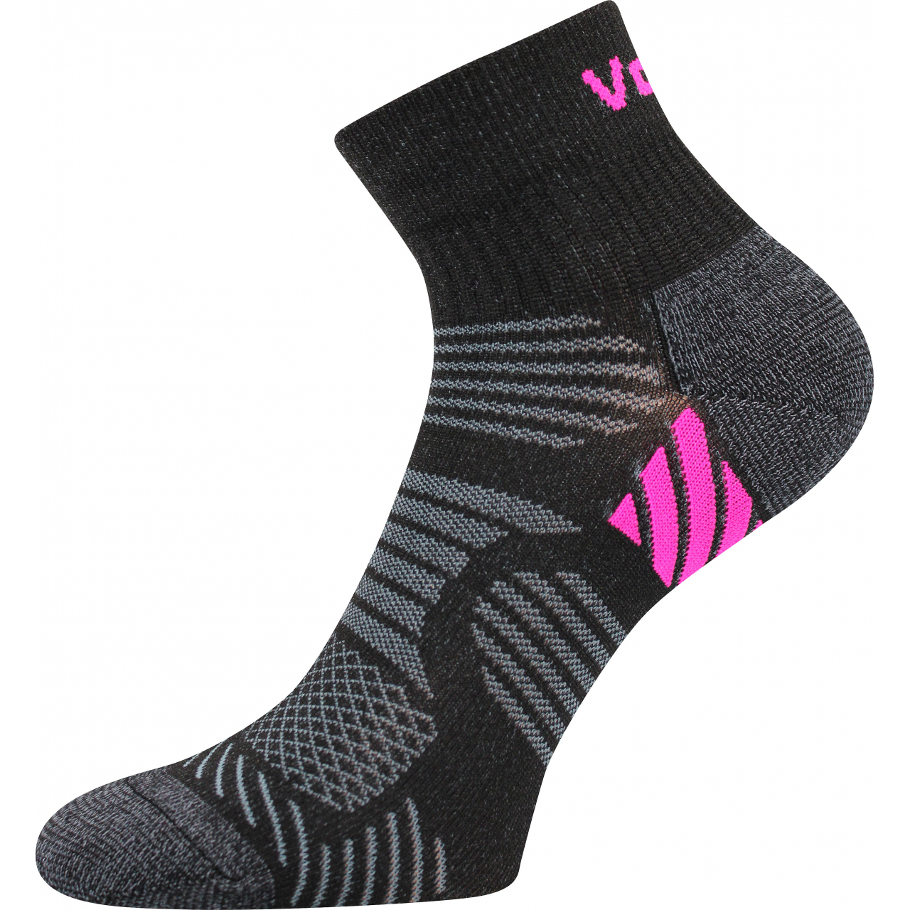 Ponožky unisex sportovní Voxx Raymond - černé-růžové, 39-42
