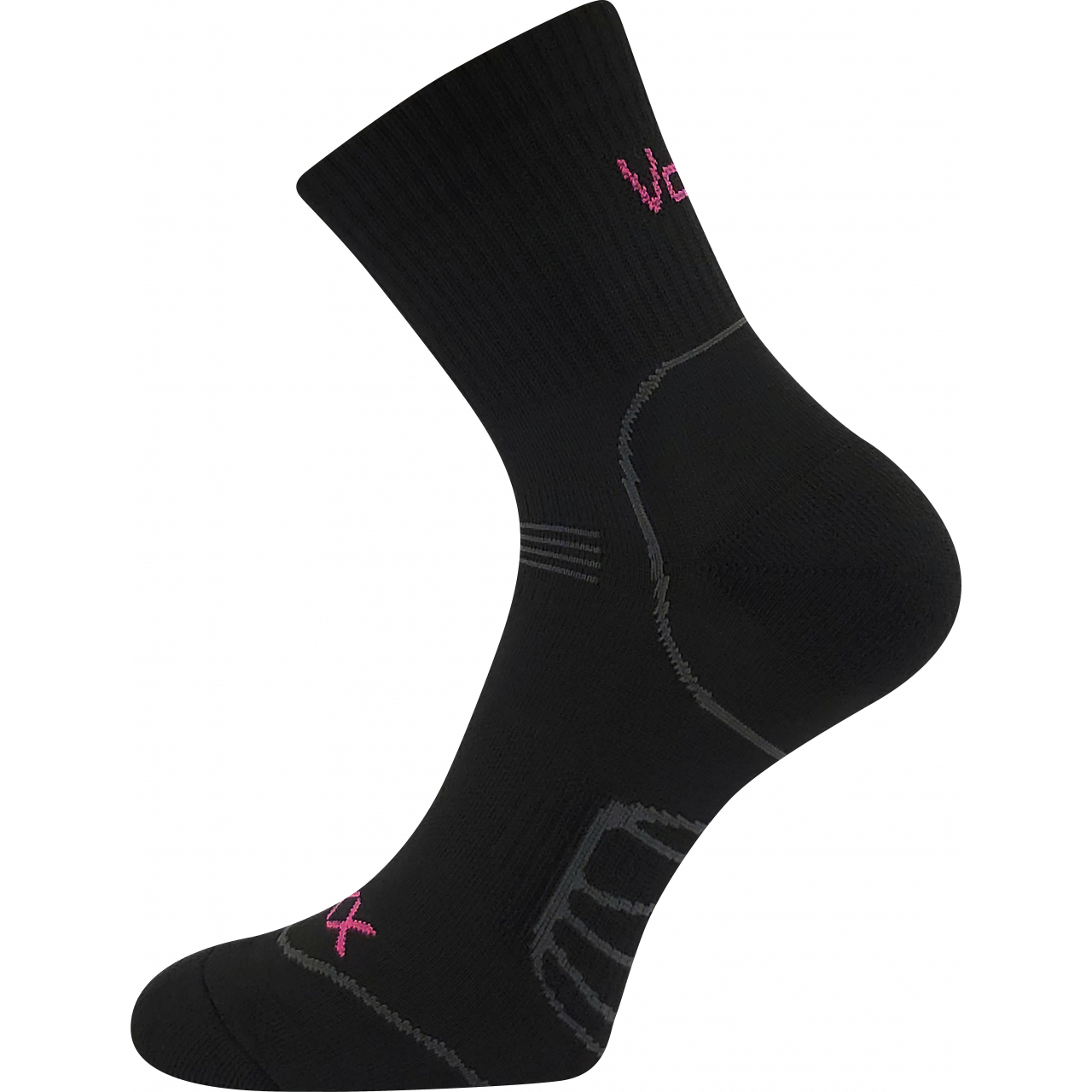 Ponožky unisex sportovní Voxx Falco Cyklo - černé-růžové, 35-38
