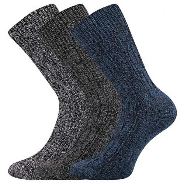 Ponožky silné unisex Voxx Praděd 3 páry (šedé, černé, navy), 35-38