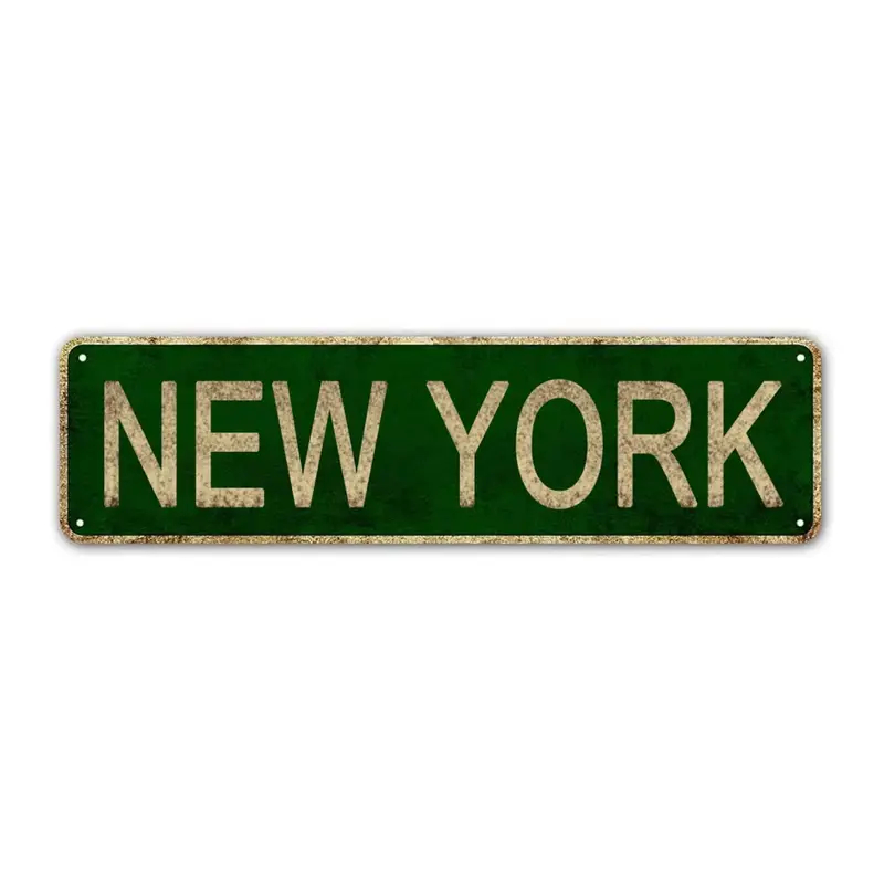 Cedule plechová USA New York - zelená