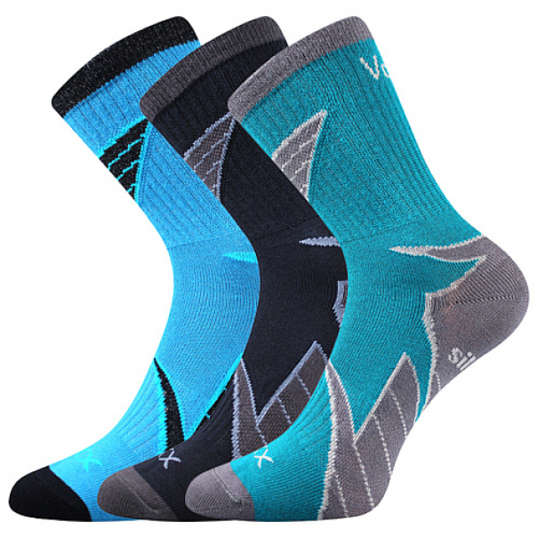 Ponožky dětské sportovní Voxx Joskik 3 páry (modré, tm.modré, černé), 20-24