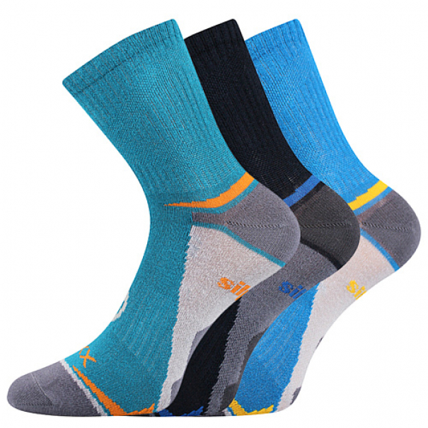 Ponožky dětské sportovní Voxx Optifanik 03 3 páry (modré, tm.modré, černé), 20-24