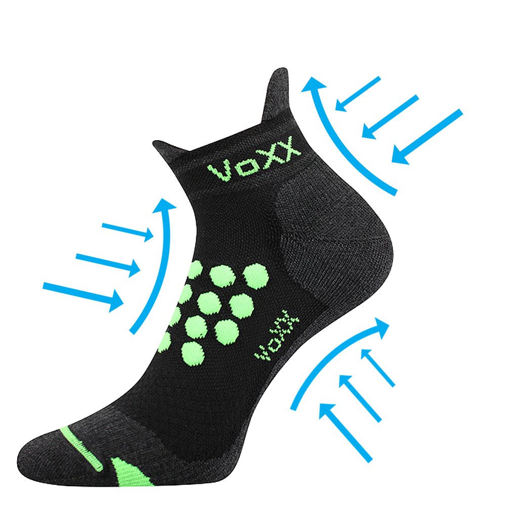 Ponožky unisex sportovní Voxx Sprinter - černé-zelené, 35-38