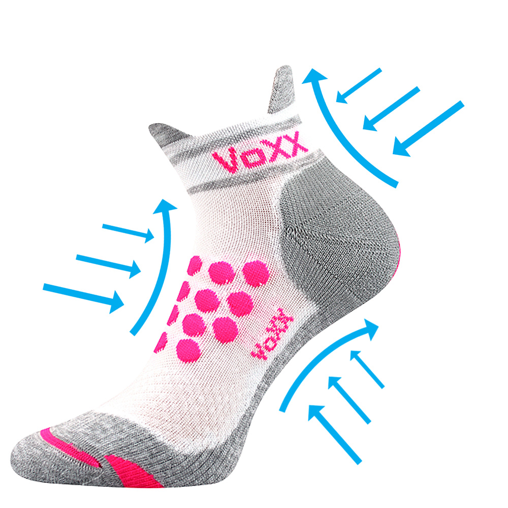 Ponožky unisex sportovní Voxx Sprinter - bílé-růžové, 35-38