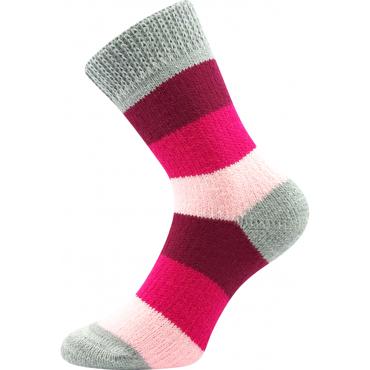 Ponožky spací unisex Boma Spací Pruh - růžové-šedé, 39-42