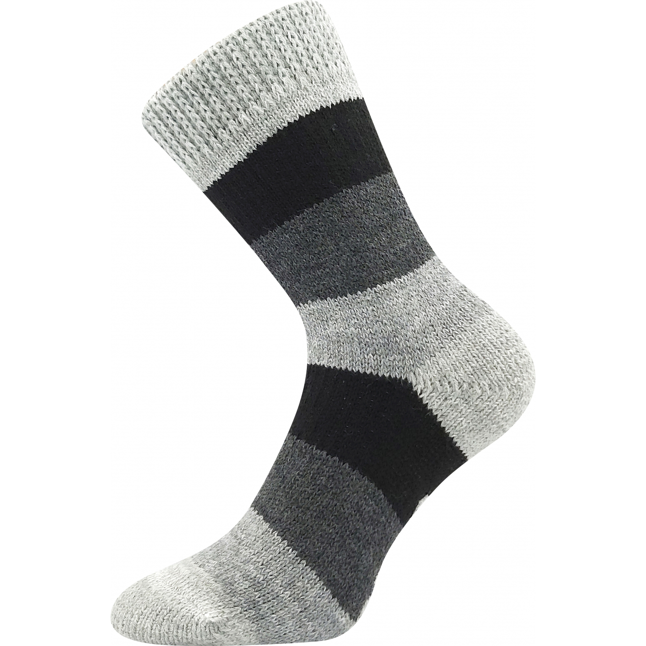 Ponožky spací unisex Boma Spací Pruh - šedé-černé, 35-38