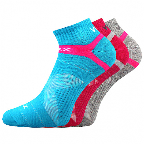 Ponožky klasické unisex Voxx Rex 14 3 páry (modré, růžové, šedé), 35-38