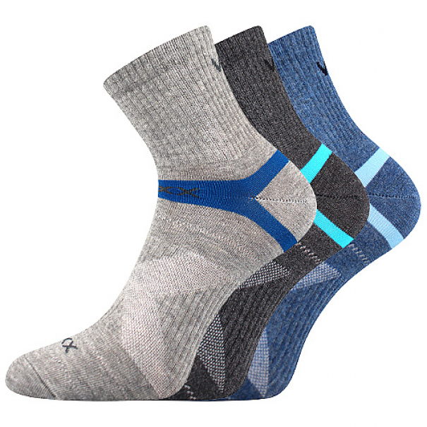 Ponožky klasické unisex Voxx Rexon 3 páry (modré, tmavě šedé, šedé), 39-42