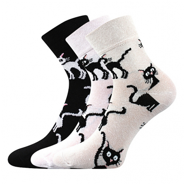 Ponožky letní dámské Boma Xantipa 32Kočky 3 páry (béžové, černé, bílé), 39-42