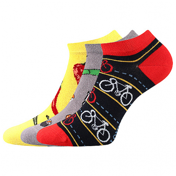 Ponožky letní unisex Lonka Dedon Mix 3 páry (žluté, šedé, černé), 35-38