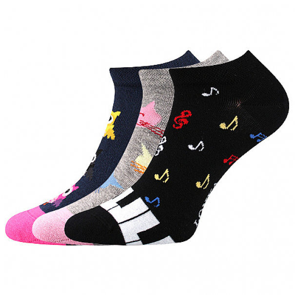 Ponožky letní unisex Lonka Dedon Mix 3 páry (navy, šedé, černé), 35-38