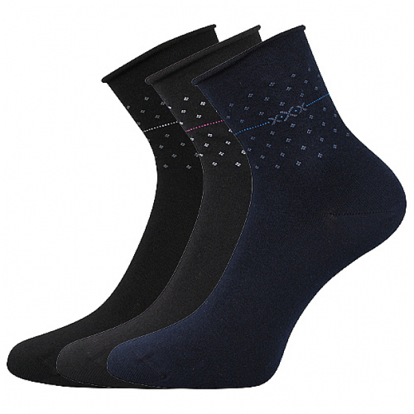 Ponožky letní dámské Lonka Flowi 3 páry - černé, 39-42