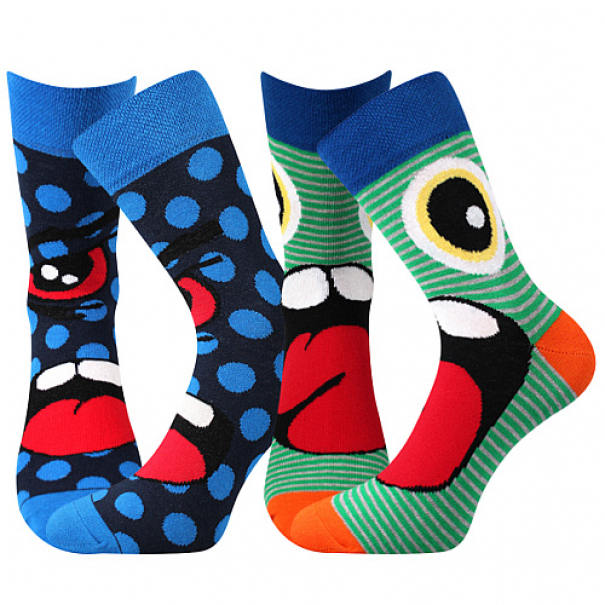Ponožky dětské Boma Ksichtík 2 páry (modré, zelené), 27-32