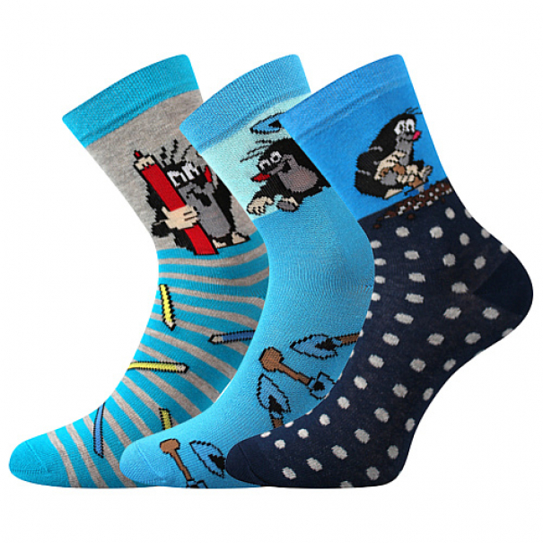 Ponožky dětské Boma Krtek 3 páry - modré, 20-24