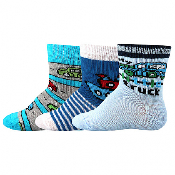 Ponožky kojenecké Boma Bejbik Kluk 3 páry (modré, světle modré), 18-20