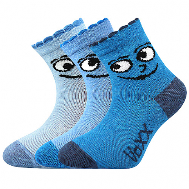 Ponožky kojenecké VoXX Kukik Kluk 3 páry - modré, 14-17